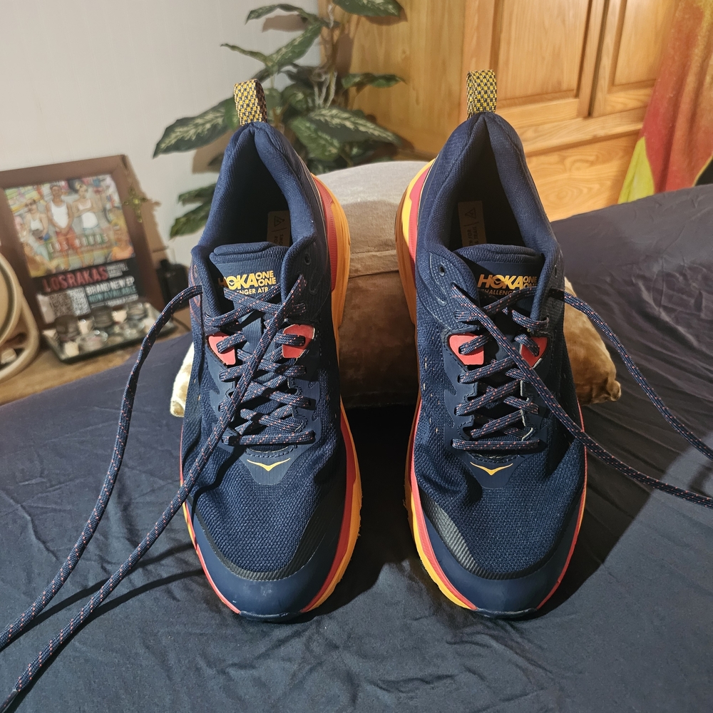Hoka Men's Navy and Red Running Shoes
